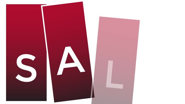 animated red and black gradient "sale" text on a white background