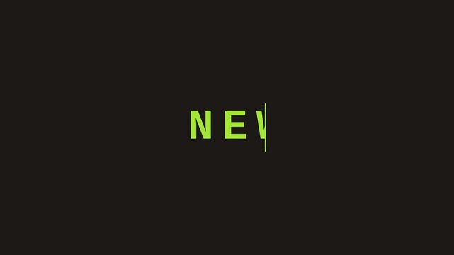 Dynamic motion of neon green text revealing new innovations in technology.