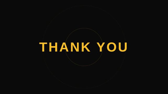 Motion Thank You Text Animation Video with Gold Letters on Black Background for Appreciation and Gratitude Messages.