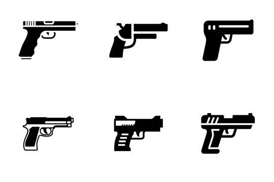 vector illustration of a pistol