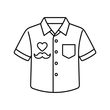 Button shirt design with heart and mustache symbol for fathers day gear.