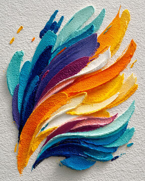 Dynamic abstract acrylic brushstrokes, vibrant and energetic sweeping lines