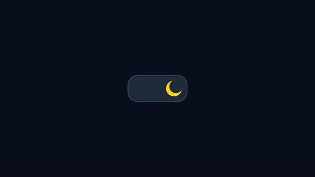 Night mode toggle switch animation: dark theme user interface interaction 4k dark mode
