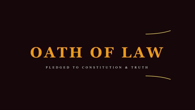 Oath of law: pledged to constitution and truth legal and justice concept for courtroom or corporate presentation animation 4k