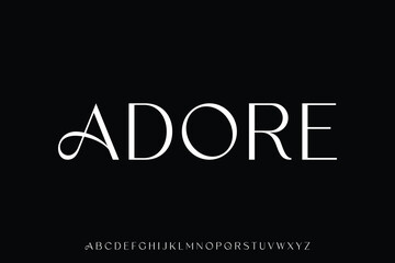 Fototapeta premium Adore elegant minimalist alphabet display font vector illustration