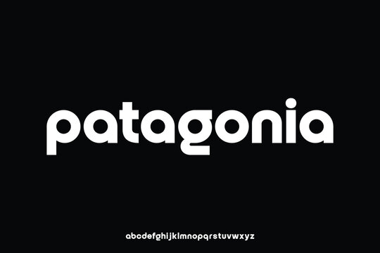 Modern bold geometric sans serif alphabet display font vector. Patagonia typeface