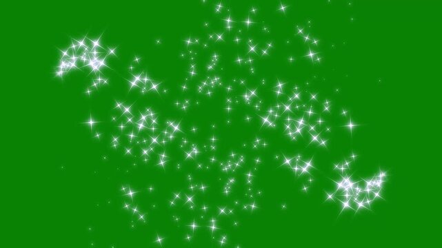 Glitter line transition animation twinkle sparkle stars animation cartoon doodle sparkles fairy dust glitter stars trail luxury white particle burst background, green screen overlay 4k