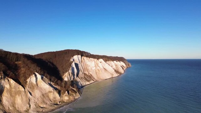 Aerial View of M&oslash;ns Klint Cliffs by the Baltic Sea