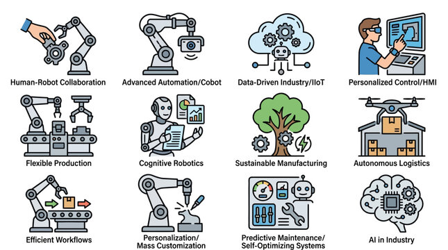 Professional Illustrated Guide to Modern Industrial Robotics and AI Innovations in Manufacturing