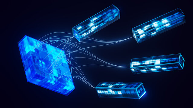 Connected Data Modules Feeding Central AI Hub