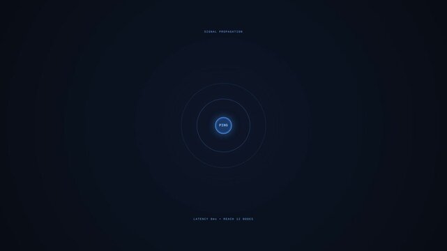 Motion of a blue glowing orb in dark space with animated particles and light effects.