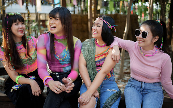 happy LGBT community parade enjoy fun at festival