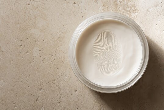 Moisturizer Jar on Beige Background for Skincare Routine