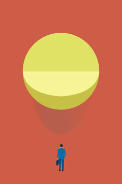 Business growth and goal. Symbol of movement, leadership, vision, strategy. Minimal design eps10 illustration