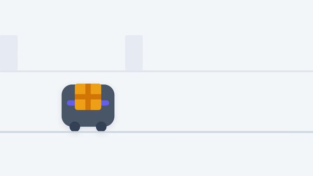 Autonomous Delivery Robot Carrying Package Motion Graphics Scene 2 for Smart Logistics Concept