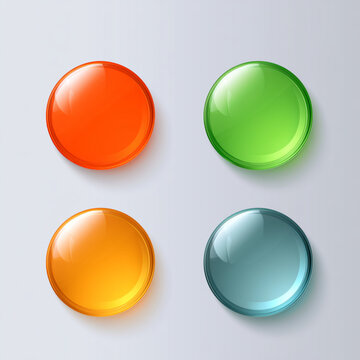 Glassmorphism style geometric web badges and icons