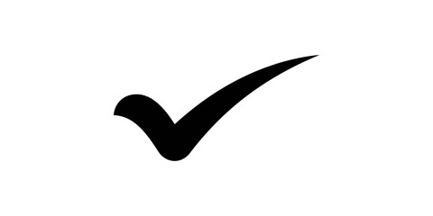 Simple black checkmark symbol for confirmation and validation tasks in user interface elements. © Hanis