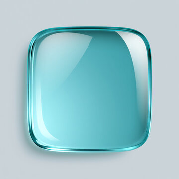 Glossy blue glass square buttons
