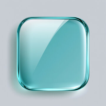 Glossy blue glass square buttons