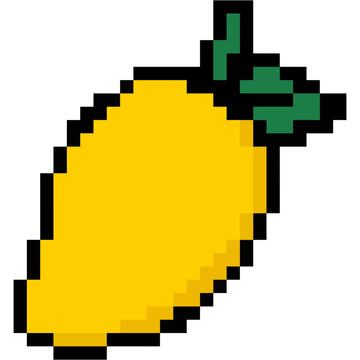 Retro 8 bit pixel art mango icon for nostalgic 90s game graphic design element svg icon