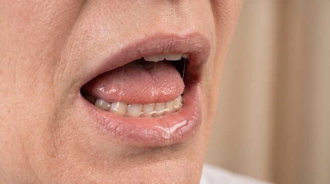 Hypersalivation with Increased Oral Saliva &mdash; Photorealistic Healthcare Background