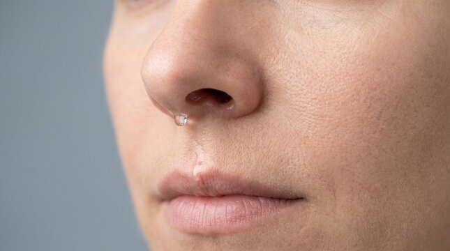 Rhinorrhea Symptom Concept for Cold, Allergy and ENT Medical Education