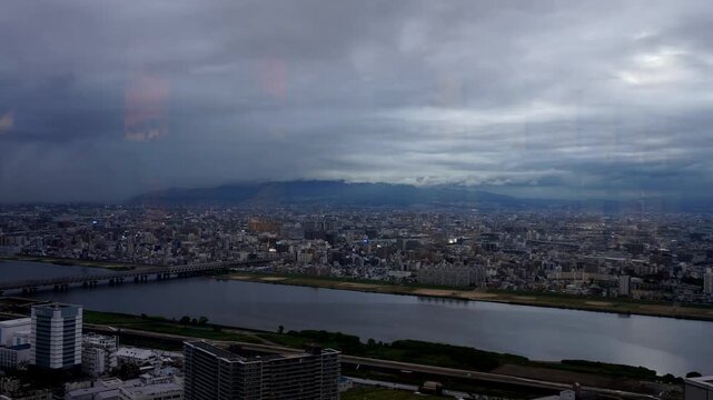 Time lapse of Osaka cityscape from Umeda Sky Building