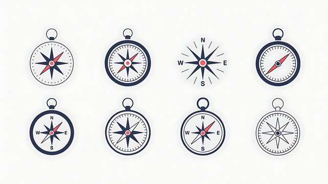 Navigational compass with set of additional dial faces, wind roses and directional needles. 