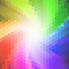 Fototapeta premium Abstract colorful geometric background made of multicolored hexagons with a smooth light center. eps 10
