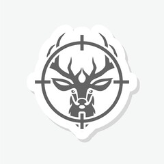 Naklejka premium Deer target sign icon sticker isolated on gray background