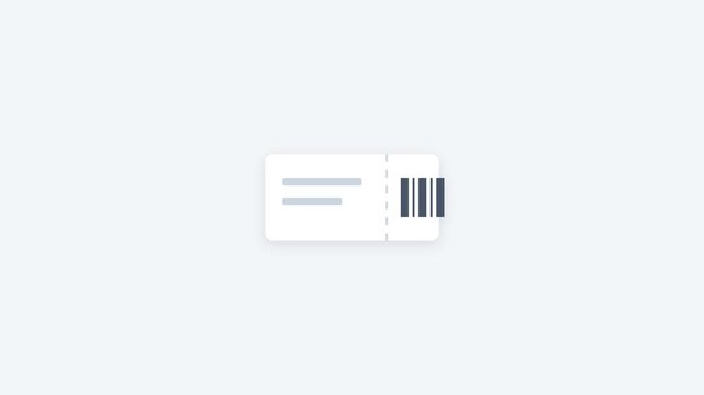 Digital Travel Check-in Animation Featuring Passport Verification and Electronic Barcode Ticket