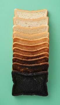 Toast gradient from light to burnt
