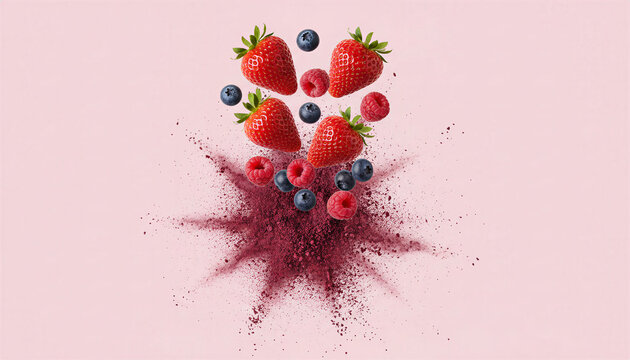 Fresh berries and powder explosion