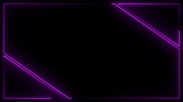 Glowing purple neon cyberpunk frame twitch stream overlay video loop 4k 25 fps