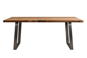 Fototapeta premium Minimal long wooden table with black metal legs
