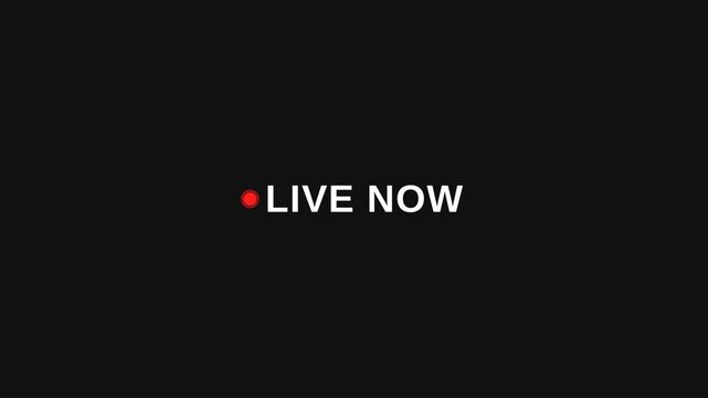 Dynamic motion video capturing live broadcast with LIVE NOW text and red dot indicator.