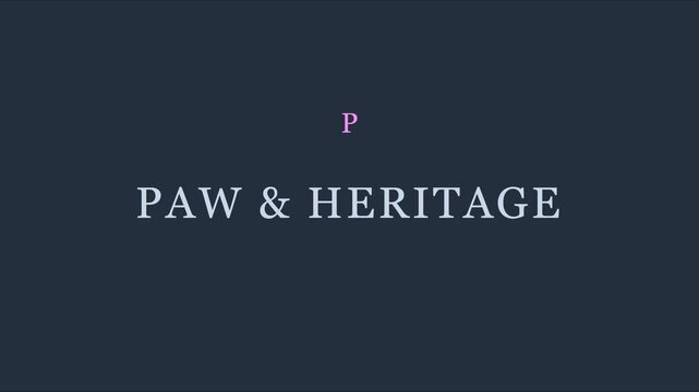 Paw heritage animated reveal: minimalist brand identity motion for pet care and veterinary services animation 4k