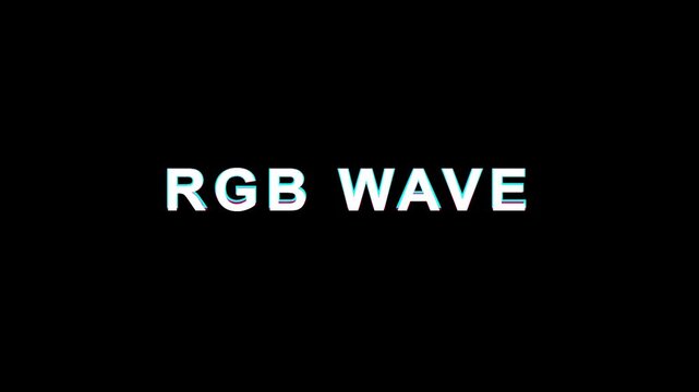 Rgb wave glitch effect text animation with chromatic aberration and digital distortion overlay 4k