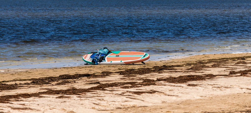 Paddle board on the beach