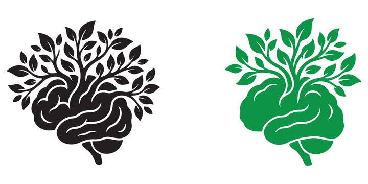 Brain tree concept icon