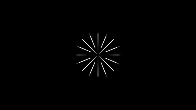 4k explosion animation. Radial circle fireworks burst animation, flat vector doodle style pop up effect, Cartoon Shape Style Fireworks Animation of Fireworks. black background 4k video.