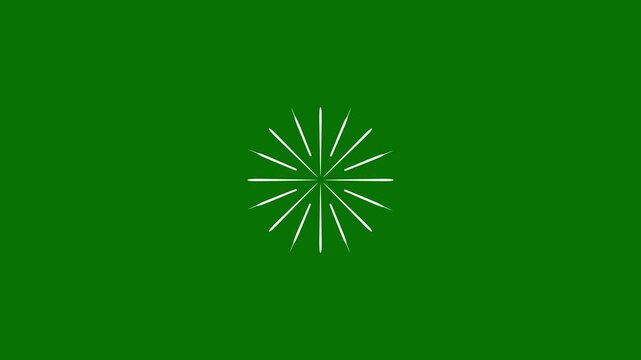 4k explosion animation. Radial circle fireworks burst animation, flat vector doodle style pop up effect, Cartoon Shape Style Fireworks Animation of Fireworks. green background 4k video.