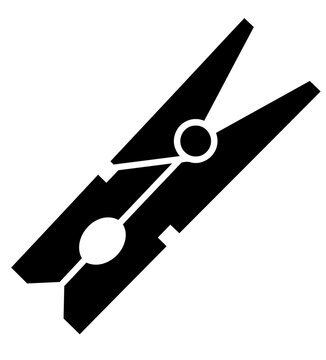 Wooden clothespin laundry fastening tool black silhouette vector icon with clothes pin laundry peg clothing pin laundry clip clothespin