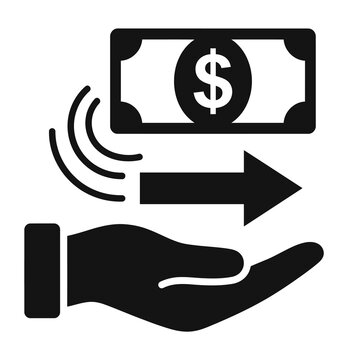 Money transfer icon vector symbol representing payment transaction and finance with financial transaction send money banking icon cash flow