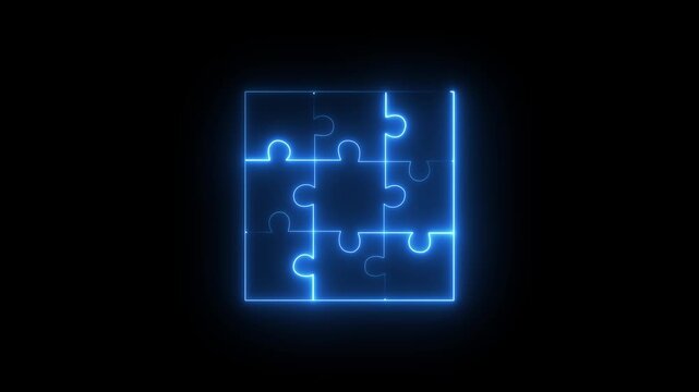 Missing Puzzle Piece Concept for Problem Solving, Strategy and Finding Solutions on a transparent background, 4k motion video