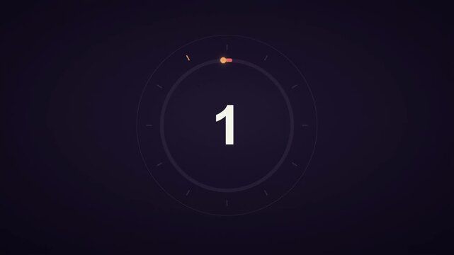 Modern countdown timer from five to one ending with checkmark icon
