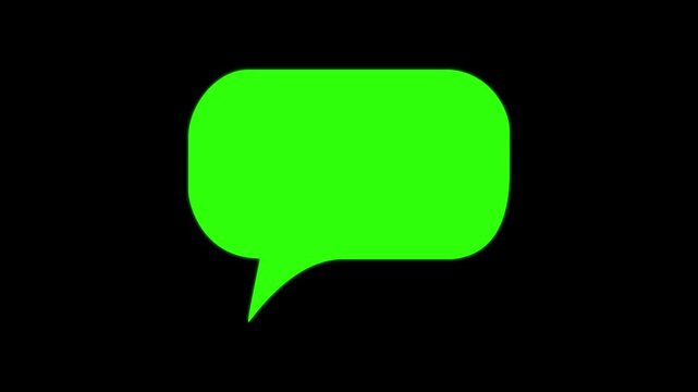 Online bubble chat messages Green Screen chroma key, pop up chat box, Text box, Animation Speech Bubble Alpha channel. motion graphic of message box cartoon concept.