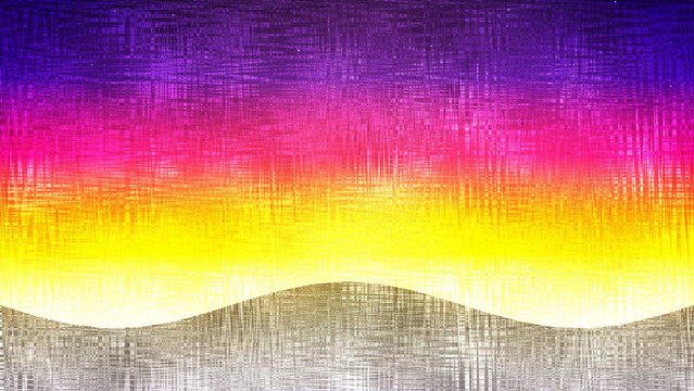 Colorful gradient sunset over hills