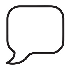 Fototapeta premium Speech bubble with rounded corners in a clean black line style