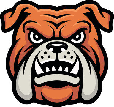 Angry bulldog head mascot logo vector illustration with illustration aggressive character
